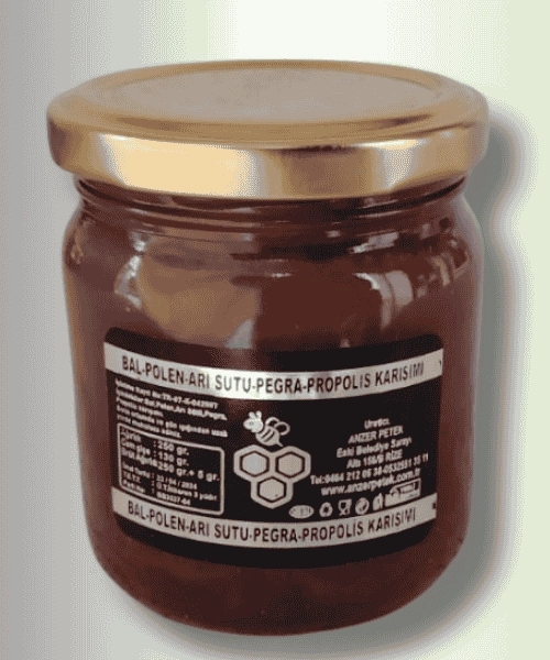 Bal, Polen, Propolis, Perga, Arı Sütü Karışımı Atom 250 g