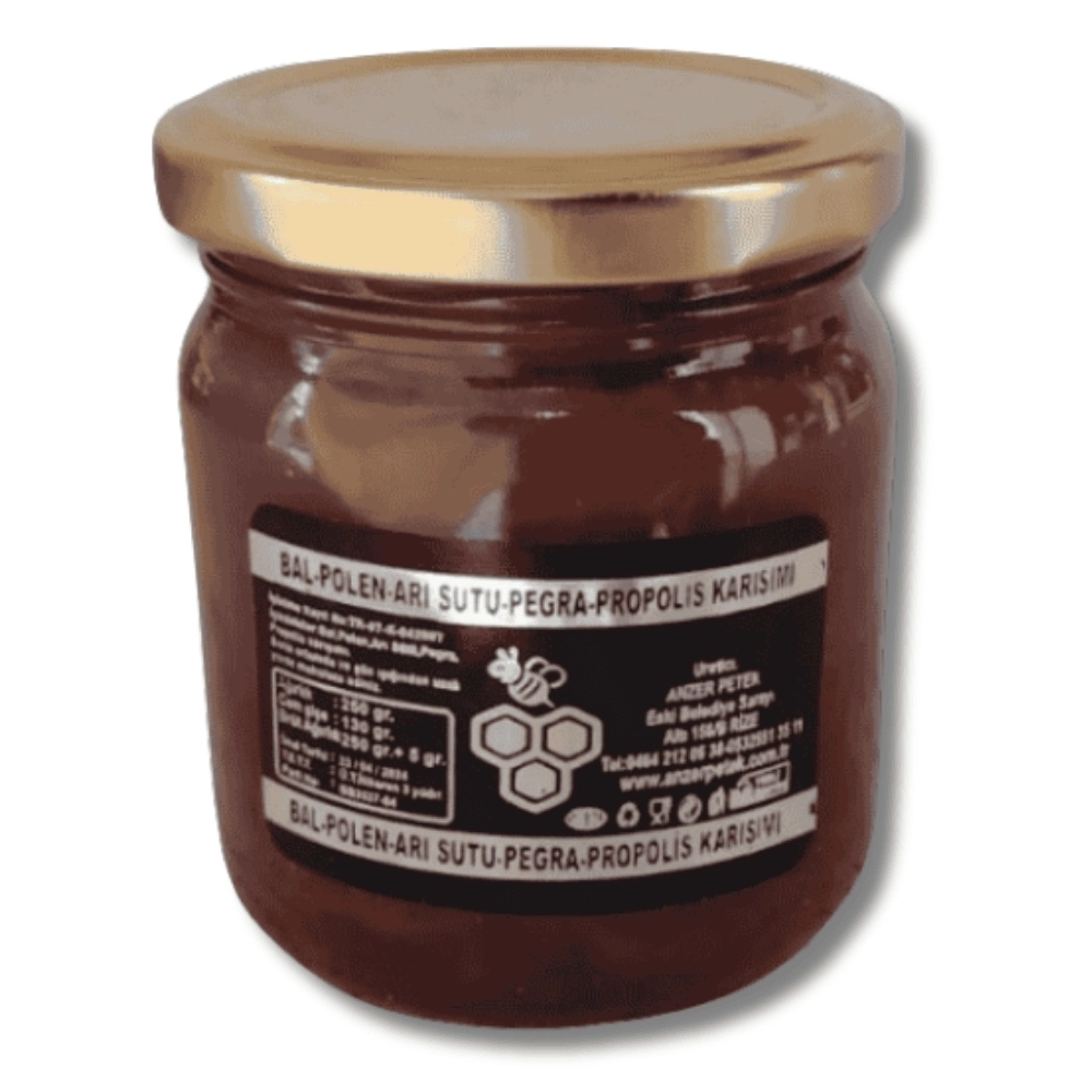 Bal, Polen, Propolis, Perga, Arı Sütü Karışımı Atom 250 g