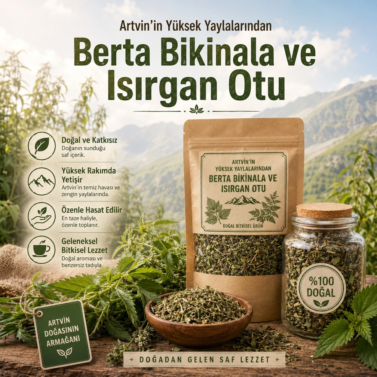Isırgan Otu Tohumu Bal Karışımı 250 g | Doğal Berta Balı ile Katkısız Yöresel Karışım