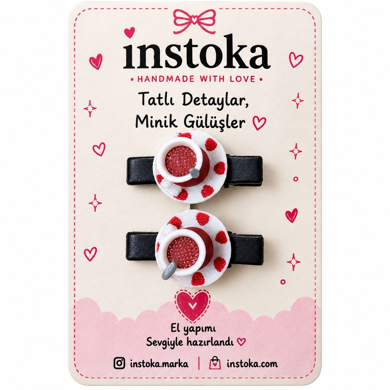 Çay Bardağı Saç Tokası 2’li | Çocuklar İçin Aksesuar Toka