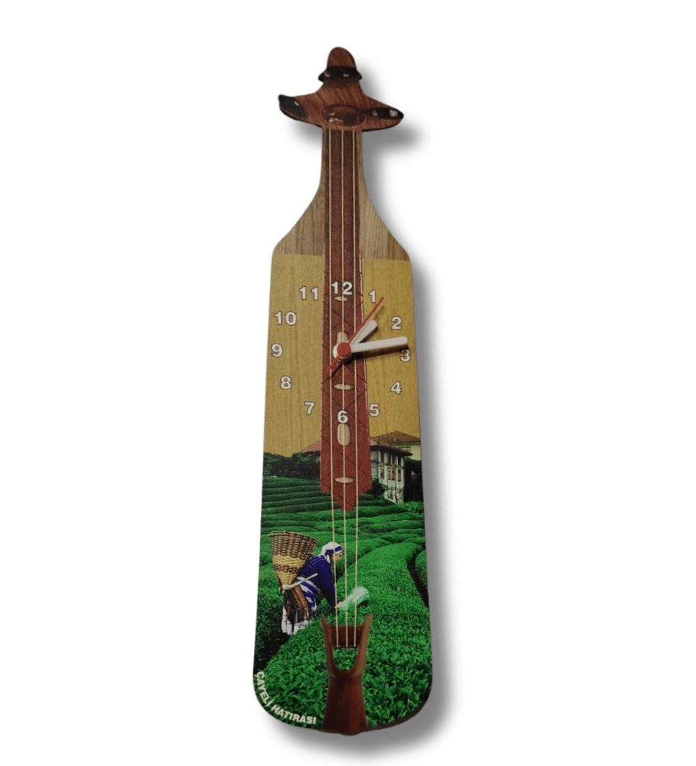 Dekoratif Kemençe Ahşap Duvar Saati 