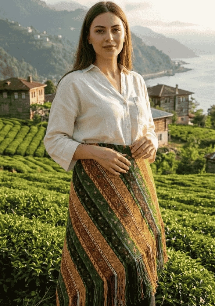 Keşan Dokuma Kalın Şal / Masa Örtüsü (110×110 cm)