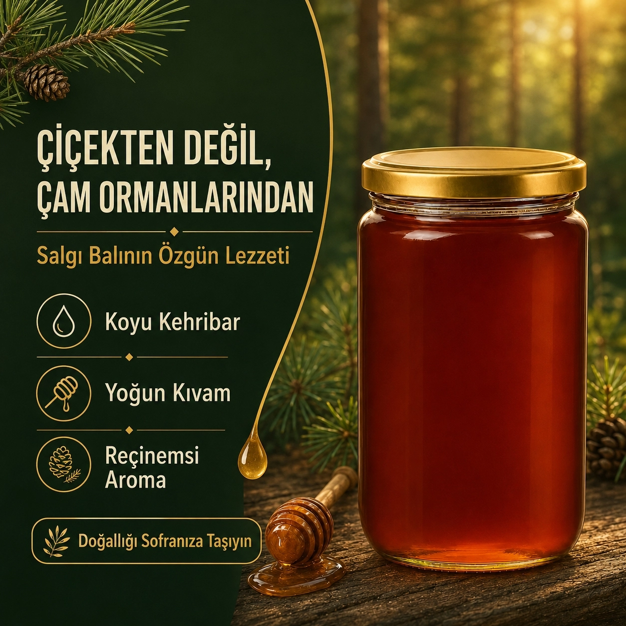 Çam Balı 500 g | Yoğun Aromalı Doğal ve Saf