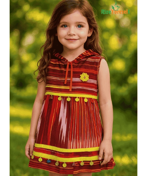 Rize Bezi Kız Çocuk Keşan Elbise Jile  (0-3 Yaş)