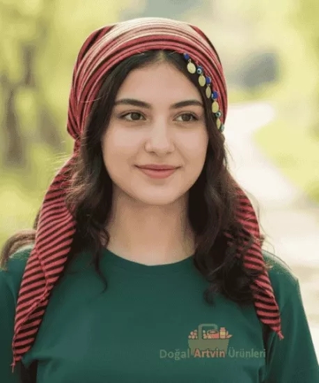 Keşan Desenli Liralı Bandana | Folklor, Okul Etkinliği ve Günlük Kullanım