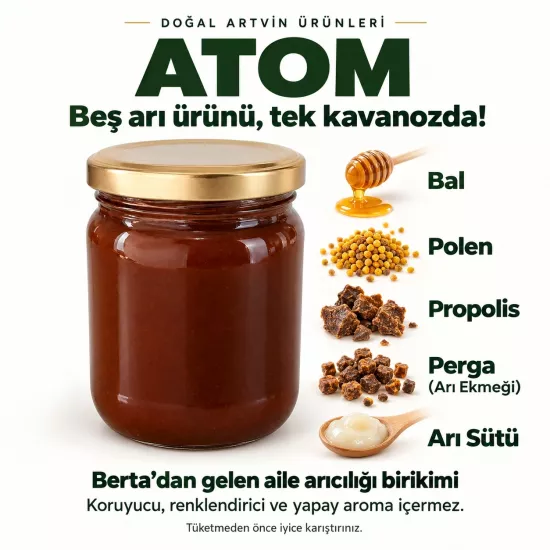 Bal, Polen, Arı Sütü, Propolis, Karışımı Atom 