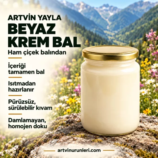 Artvin Yayla Beyaz Bal (Krem Bal) | Zengin Flora Ham Çiçek Balı