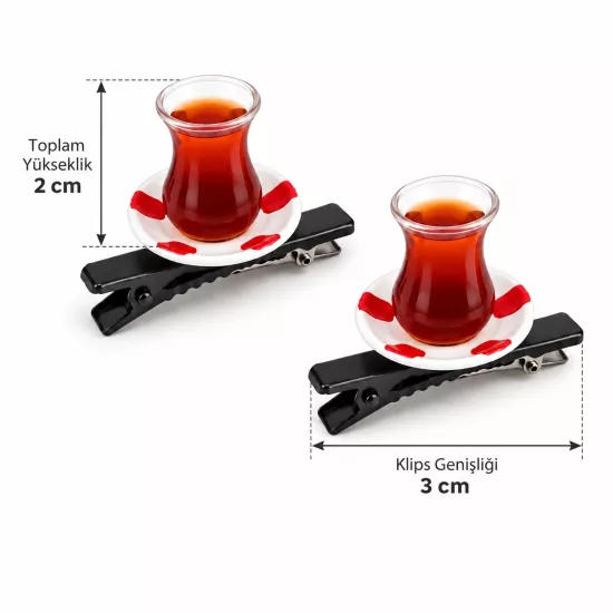 Çay Bardağı Saç Tokası 2’li | Çocuklar İçin Karadeniz Esintisi