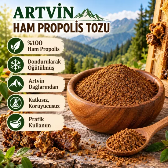 Öğütülmüş Ham Propolis Tozu | Artvin Kaçkar Doğal Propolis